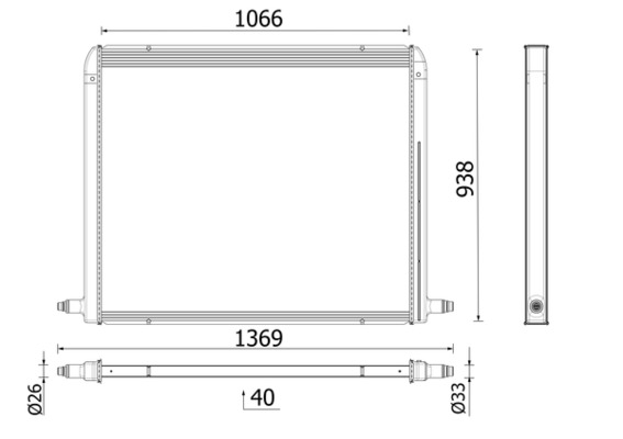 CR2702000P, Kühler, Motorkühlung, MAHLE, 36.06101-0002, 36.06101-0004, 36061010005, 81.06130-0227, WG2224756