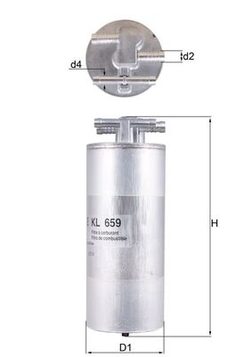 Kraftstofffilter - KL659 MAHLE - 4F0127401E, 4F0127401H, 4F0127401G