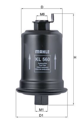 KL560, Fuel Filter, MAHLE, 2330016220, 2330016240, 2330016280, 2330019225, 2330019325, 2330019425, 2330019525, 0986450123, 31.558.00, 33502, 61081, 6725, ADT32329, ALG6053, EP188, F44788, FIG7073, FS9160E, FT5375, G6858, GFI46053, J1332041, JFC299, VFF332, WK614/26, ADT32342, G6859, GF657, J1332042, WK614/26X