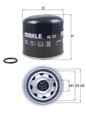 Lufttrocknerpatrone, Druckluftanlage - AL22 MAHLE - 1391510, 1439553, 2142288