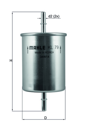 Fuel Filter - KL79 MAHLE - 0J1201511A, 1J0201511A, 3D0201511