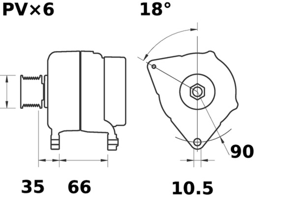 Alternator - MG506 MAHLE - 09138045, 8971891130, LR1100-502
