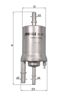 Kraftstofffilter - KL871 MAHLE - 7N0201051, 7N0201051A, 109223