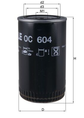 Oil Filter - OC604 MAHLE - 1399494, 4897898, 1529642