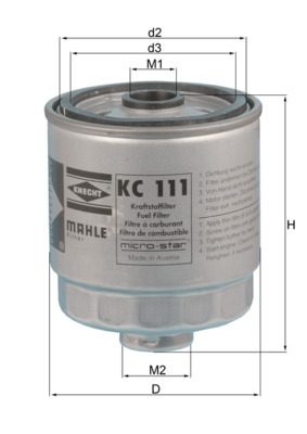 Palivový filtr - KC111 MAHLE - 3192217400, 3197017400, 3197017500