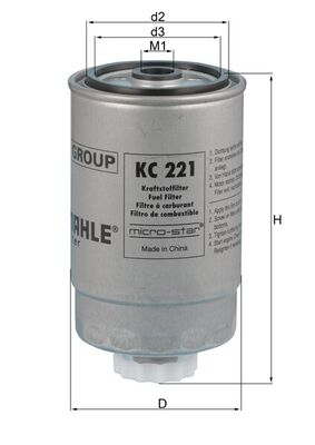 Palivový filtr - KC221 MAHLE - 1337724080, 1457434455, 24H2002