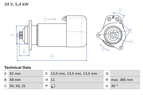 0986018420, Anlasser, Starter, BOSCH, 42498619, 4784747, 0001416052, CS502, DRS8420, MSN2063, 063524160520, 0986013420, 19024046, 0986018423