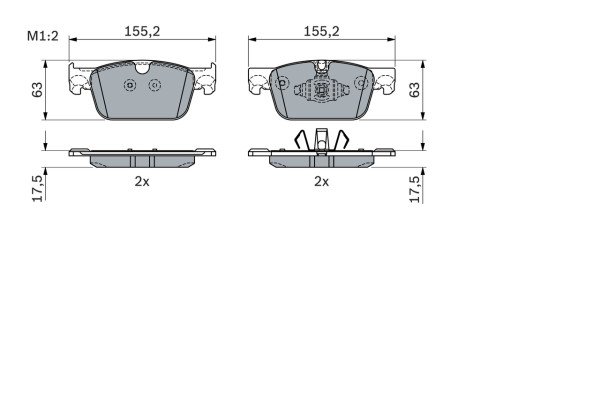 Brake Pad Set, disc brake - 0986424333 BOSCH - 31423652, 31658359 ...