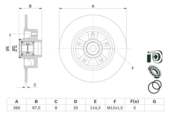 0986479E79, Bremsscheibe, BOSCH, 432000166R, 432009292R, 432024629R, 052197B, 08.B369.37, 470540500, 55952, 563289JC1, 5730, 6185820, 92295203, BG9230RS, DDF2824C1, MDC2839C, R1078PCA, 052617B, 563449JC1, BG9230RSC, R1078PRCA