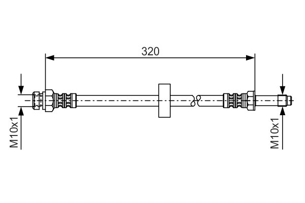 1987476317, Brake Hose, BOSCH, 005312593, 6U0611701, T85088, 6U0611701A, 6U0611701B, 1330854303, 172512B, 19031728, 1987476645, 24511203393, 320E.449E.1, 32.109, 40038700, 511423, 6T46719, 84130, BFH4878, FHY2096, LH0467, PHB359, 1330854309, 172635B, 19032228, 32.712, 340.404E.1, 400429000, 6T46736, 83611703203, FHY2452, PHB376