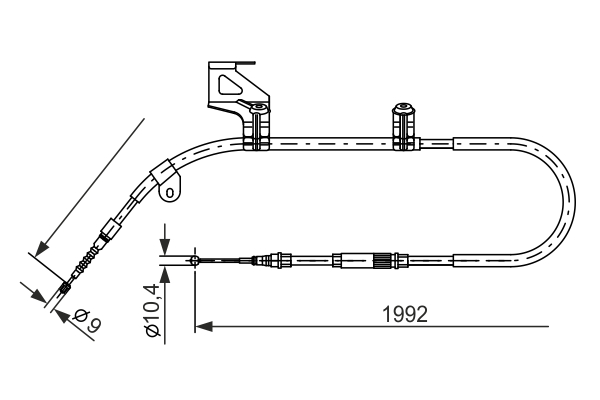 Cable Pull, parking brake - 1987477244 BOSCH - 3BD609721, 3BD609721A, 3BD609721C