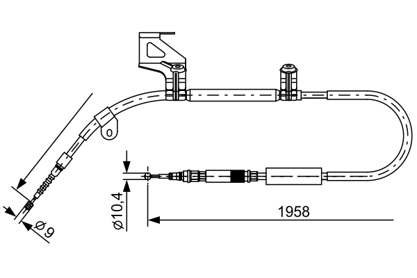 Cable Pull, parking brake - 1987477603 BOSCH - 4B0609721AC, 4B0609721M, 4B0609721R