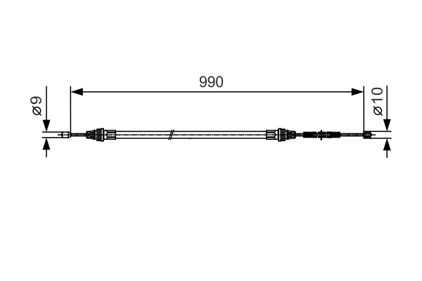 Cable Pull, parking brake - 1987477751 BOSCH - Q0004161V001, Q0004161V002, Q0004161V003