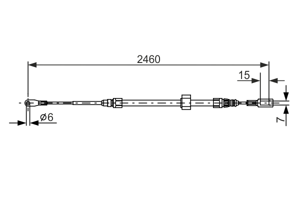 Cable Pull, parking brake - 1987477855 BOSCH - 2D0609701B, A9014202285, 9014202285
