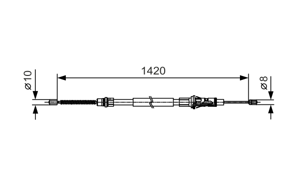 Cable Pull, parking brake - 1987482013 BOSCH - 3640000QAA, 7700311217, 9160551