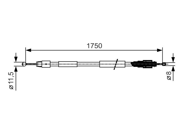 Cable Pull, parking brake - 1987482018 BOSCH - 7L0609721A, 95542414110, 95542414111