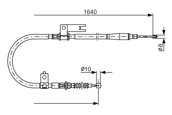 Cable Pull, parking brake - 1987482154 BOSCH - B25D-44-420B, B25D-44-420C, 17.0659