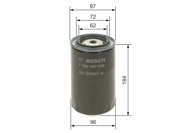 F026402036, Fuel Filter, BOSCH, 0131506011, 132510, 2992662, 87435525, 500039731, 87435526, 98132510, 98132510AS, 87519301, 2499901, 4073-FS, 4836, 5108, 95107E, ALG-2180, BF1365, DN1922, ELG5535, FP5771, FS19821, H215WK, KC214, M501, P550904, PP879/5, PS10061, RN245, S1999NR, SP-1276, WK950/19