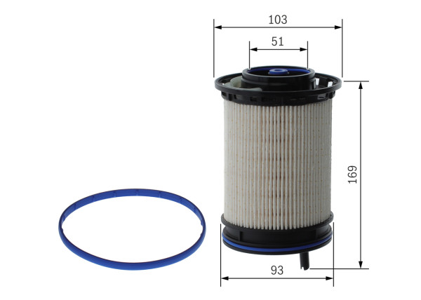 Fuel Filter - F026402207 BOSCH - 4M0127177E, 4M0127401G, 9A7.127.434.08