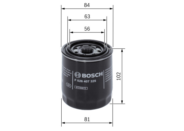 F026407325, Oil Filter, BOSCH, 15208AA110, 1560187310, 1560187310000, 68935703031, 8-94412-815-0, 97112263, HE19-23-802, 156018731099A, HE70-23-603, Y701-14-302A, 8FG1-23-802, 23.786.00, ADS72105, C1701, C406, ELH4255, FT6057, H104, H411W, HO819, LFOS196, LS964, LVFL782, N1317010, OC982, OP558/2, P502051, PH11297, RB141, SPC406