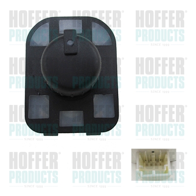 Switch, exterior rearview mirror adjustment - HOFH206010 HOFFER - 8E0959565A, 8Z0959565, 8Z09595655PR