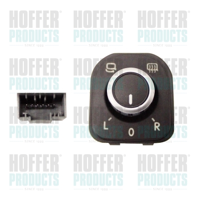 Switch, exterior rearview mirror adjustment - HOFH206024 HOFFER - 3C8959565AXSH, 5ND959565A, 5K0959565