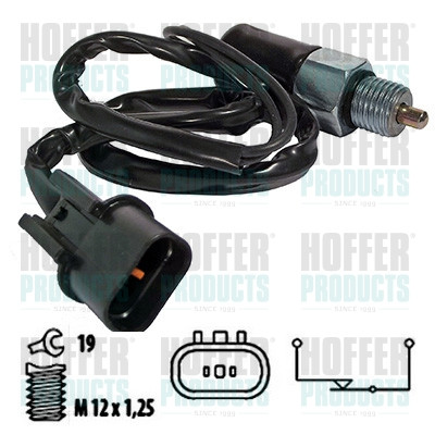 HOF3600037, Switch, reverse light, HOFFER, 9386002001, 9386002010, 9386002002, 0912042, 3.234225, 330262, 3600037, 36037, 41246, 461640037, 54744, 76211, RS5605, V52730009