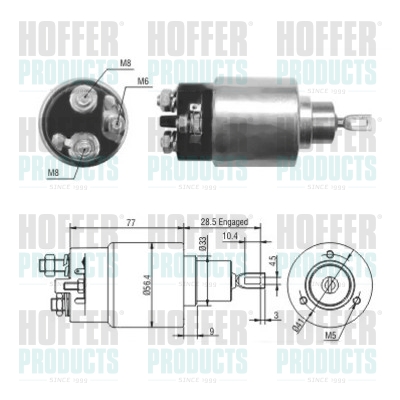 Solenoid Switch, starter - HOF46028 HOFFER - 005151290180*, 0011520010, A005151290180*