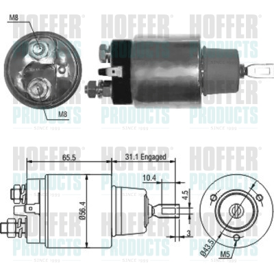 Solenoid Switch, starter - HOF46066 HOFFER - BF6T11390A, NAD100390*, STC3715