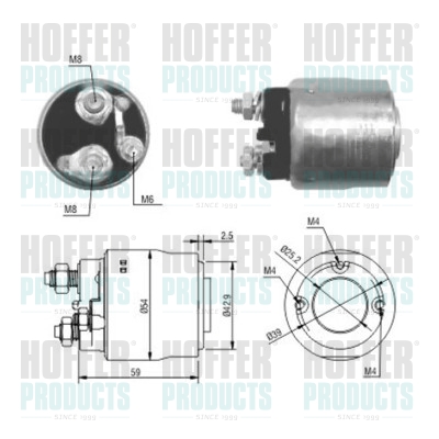 Solenoid Switch, starter - HOF46084 HOFFER - BG3A-11391-AA, 5S65-11000-AA*, 7S55-11000-AA*