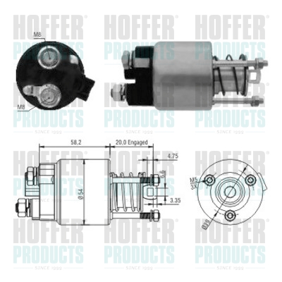 Solenoid Switch, starter - HOF46101 HOFFER - 28100-0G020*, SS549*, 28100-0G010*