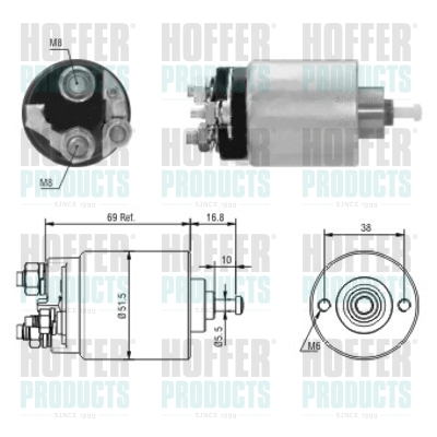 Solenoid Switch, starter - HOF46104 HOFFER - 1237325, 30667059-A*, 1151215