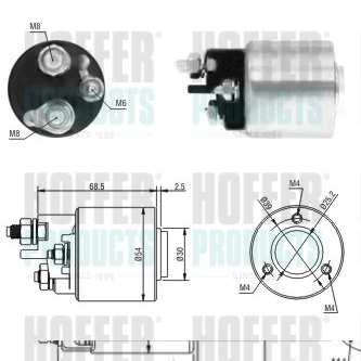 Solenoid Switch, starter - HOF46113 HOFFER - A0051516601*, 005151130187, A005151130187