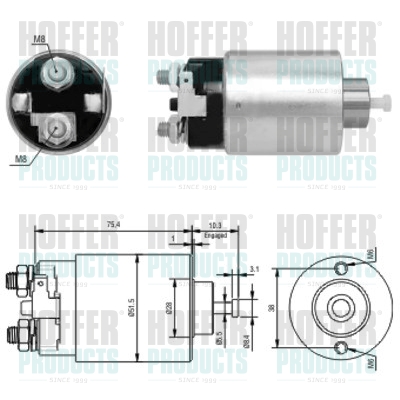 Solenoid Switch, starter - HOF46178 HOFFER - 23343-M8210, MD360368, N326-18-X10