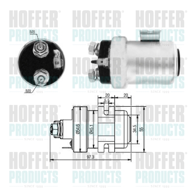 Solenoid Switch, starter - HOF46225 HOFFER - 46225, 471480256, 6646225