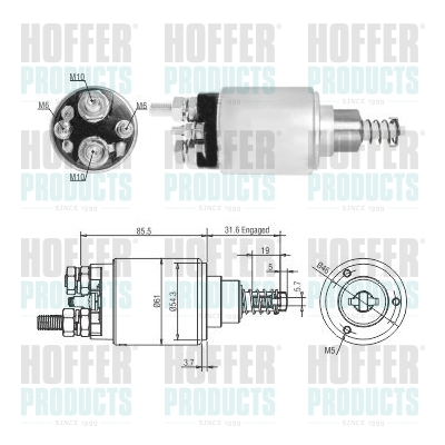 Solenoid Switch, starter - HOF46275 HOFFER - 42550489, 0001231016*, 227918