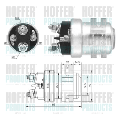 HOF46314, Solenoid Switch, starter, HOFFER, 46314, 471480248, 6646314