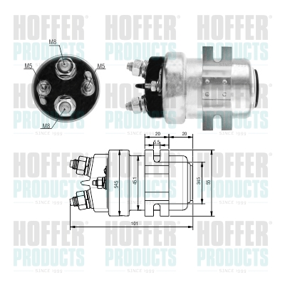 Solenoid Switch, starter - HOF46320 HOFFER - 227040, 46320, 471480257