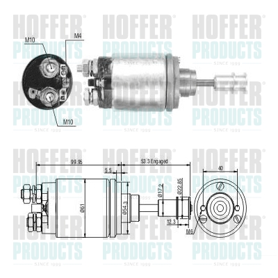Solenoid Switch, starter - HOF46325 HOFFER - ZM643, 46325, 471480258