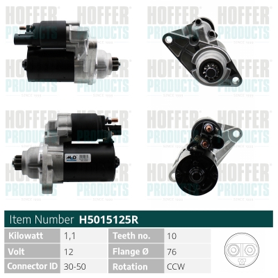 HOFH5015125R, Starter, HOFFER, 02T911023R, 02T911023S, 02T911024B, 02T911023RX, 02T911023SX, 0001120406, 101330V, 114034, 20479942OE, 220446HQ, 25-3221, 3042, 311092102, 42020290, 438172, 471280455, 5015125R, 6015249.0, CS1330, CST15249KS, DRT0290N, H5015125R, LRS01675, UD800030(VALEO)S, 0986020290, 101330B, 20479942BN, 220446, 438216, 6015249.1