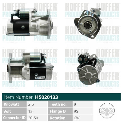 HOFH5020133, Starter, HOFFER, 093196800, 23300-77450, 5010437728, S135-26, 093179580, 23300-744501, 7485003131, S135-07, 23300-2W200, 7485115899, 93196800, S135-26B, 23300-2W21A, 7711135919, 93179580, S135-27B, 23300-DB000, 4415001, S135-27A, 23300-2W210, 4419037, S135-53, 04415001, 23300-DB00A, S135-53A, 04419037, S135-56, S135-56A, S135-59, S144-05B