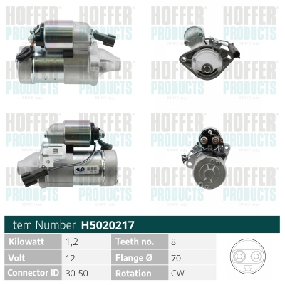 Starter - HOFH5020217 HOFFER - 23300-65Y00, M001T72087, S114-530