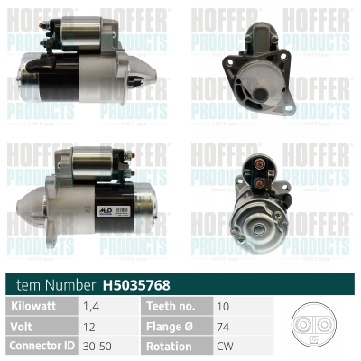 HOFH5035768, Starter, HOFFER, F32Z-11002-A, M001T77381, OK95618400B, RF1118400, S26073, 0K95618400B, F7RU11000, FS1118400, M000T82381, 95NX-11000-AA, FS0518400A, M001T71281, 96NX-18400-CA, FS0518400, M001T71281B, F27118400A, M1Q71281, F2D418400, M1T71281, F2D418400A, MO01T77381, FE1H18400, MP112038, F50518400, M1T77381, FP3418400, MO01T71281B, MO01T71281, MO00T82381, M1T71281B