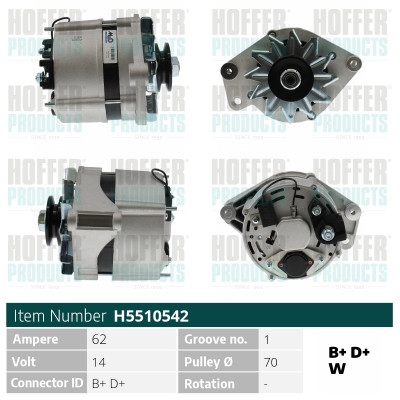 HOFH5510542, Generátor, Alternator, HOFFER, 036903017HX, 036903025T, 036903027E, 068903017K, 068903031B, 2702045071, 036903017KX, 036903021, 036903027G, 055903025B, 036903017H, 036903027D, 039903025B, 039903037C, 031903023C, 039903027C, 031903023B, 036903017K, 031903017C, 074902023, 036903025A, 036903027B, 36903027, 036903025B, 036903027, 036903025S, 36903025, 036903025, 036903025QX, 036903027A