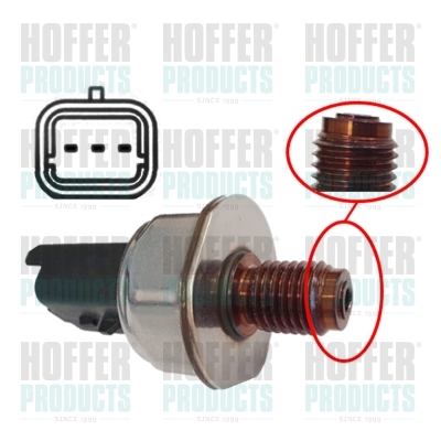 Sensor, Kraftstoffdruck - HOF8029224 HOFFER - 1447995, 1606643580, 9654592680