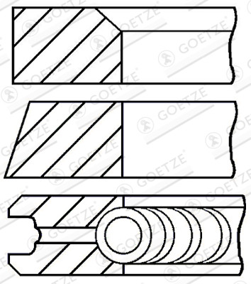 08-101600-00, Piston Ring Kit, GOETZE ENGINE, 02165V0, 40435570, R60390STD, 0810160000