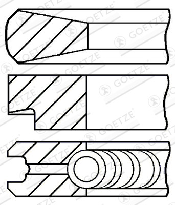 Piston Ring Kit - 08-103900-00 GOETZE ENGINE - 1904678, 1904679, 1904680