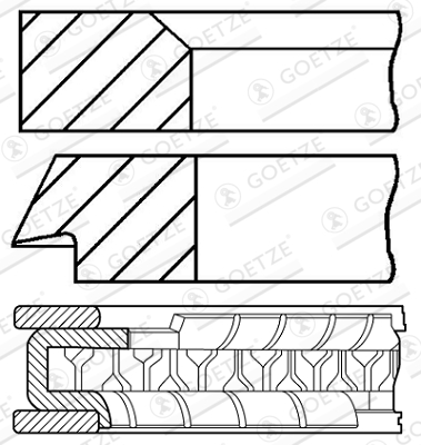 08-133200-10, Piston Ring Kit, GOETZE ENGINE, 800002061000