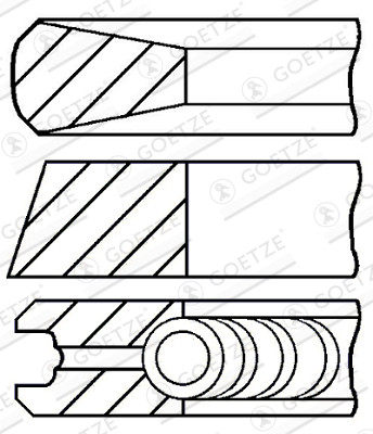 Piston Ring Kit - 08-215211-10 GOETZE ENGINE - 00732N3, R470201.00MM