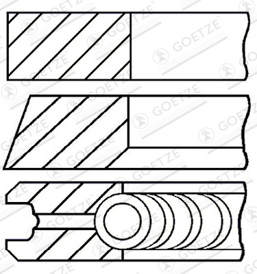 Piston Ring Kit - 08-432300-10 GOETZE ENGINE - 03L198151C, 02812N0, 03090N0